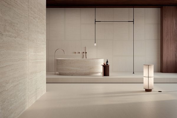 Shiki SH02 CB Vapore 60x60 Elysian Travertini EY12 120x278 Bathroom